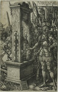 Tytus Manliusz ścina głowę swojemu synowi autorstwa Heinrich Aldegrever