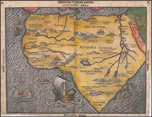 Mapa Afryki w języku czeskim z 1592 r. autorstwa Heinricha Büntinga