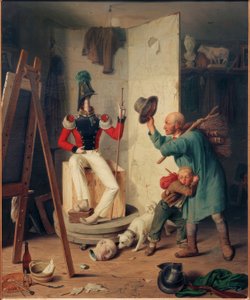 Rolnik w pracowni malarza autorstwa Heinrich Franz Gaudenz von Rustige