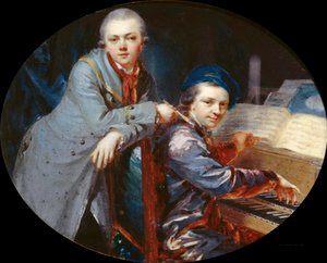 Autoportret z Gottliebem Christianem Fügerem, bratem artystów, 1768 r.