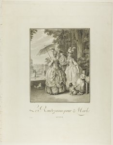 Rendezvous For Marly, z Monument du Costume Physique et Moral de la fin du Dix-huitième siècle autorstwa Heinrich Guttenberg