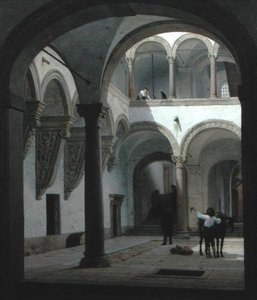 Dziedziniec Palazzo Fava, Bolonia autorstwa Heinrich Hansen