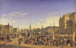 Widok z Gammel Strand w kierunku Christiansborg