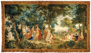 Historyczny gobelin brukselski, koniec XVII wieku (wełna i jedwab) autorstwa Heinrich II Reydams