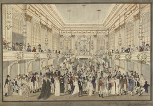 Bal maskowy w Redoutensaal wiedeńskiego Hofburga, ok. 1930 r. 1815. autorstwa Heinrich Joseph Schütz