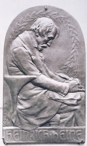 Medalion portretowy Heinricha Heinego (1797-1856) (brąz) (fot. bw)