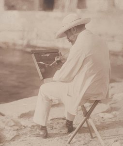 Malarz plażowy (prawdopodobnie Hugo Henneberg). 1906
