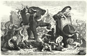 Bitwa o Gazę, 312 pne (grawerowanie) autorstwa Heinrich Leutemann