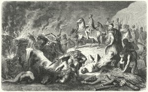 Hannibal podczas oblężenia Casilinum, 216-215 pne (rycina) autorstwa Heinrich Leutemann