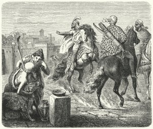 Jugurta z Numidii opuszcza skorumpowane miasto Rzym (rycina) autorstwa Heinrich Leutemann
