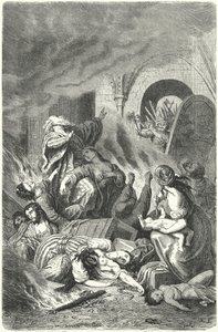 Masakra Żydów w Yorku autorstwa Heinrich Leutemann