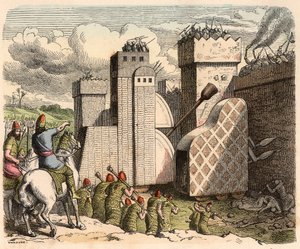 Mezopotamia, Asyria: szturm na fortecę autorstwa Heinrich Leutemann