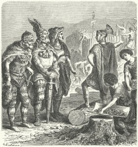 Rzymski generał Stylichon negocjujący z Gotami, ok.400 (rycina) autorstwa Heinrich Leutemann