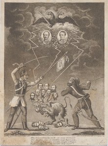 Alegoria stłumienia rewolucji węgierskiej w 1849, 1849. autorstwa Heinrich Mansfeld