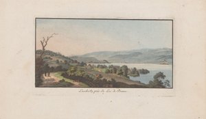 Widok Lüscherz na Bielersee Luschertz, niedaleko Lac de Bienne (tytuł na obiekcie) Krajobrazy w Szwajcarii (tytuł serii) Zbiór kilku perspektyw w Szwajcarii (tytuł serii)