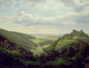 Widok z zamku Heilenberg w Jugenheim nad Renem, 1846 r.
