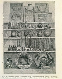 Tak zwany Skarb Priama odkryty przez archeologa Heinricha Schliemanna (1822-1890), drukuj autorstwa Heinrich Schliemann