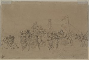 Pasażerowie na parowiec Ren (verso) autorstwa Heinrich von Mayr