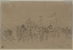 Pasażerowie parowca Rhine verso, drugi lub trzeci kwartał XIX wieku. autorstwa Heinrich von Mayr