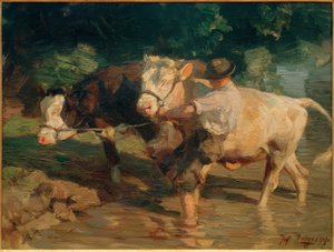 Jasno-czarny czek autorstwa Heinrich von Zügel