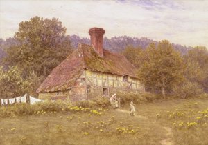 Domek w pobliżu Blackdown, Sussex (akwarela) autorstwa Helen Allingham