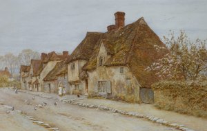 Wiejska ulica, Kent autorstwa Helen Allingham