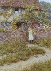 W Sandhills (akwarela z wydrapaniem na papierze) autorstwa Helen Allingham