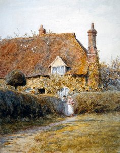 Przy bramie do chaty (akwarela na papierze) autorstwa Helen Allingham
