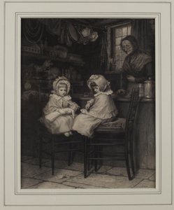 Żelazko na grosz (tusz na papierze) autorstwa Helen Allingham