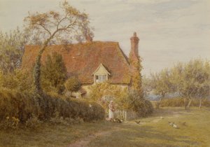 Hedges Farm, East End Farm, Pinner (ołówek i akwarela) autorstwa Helen Allingham