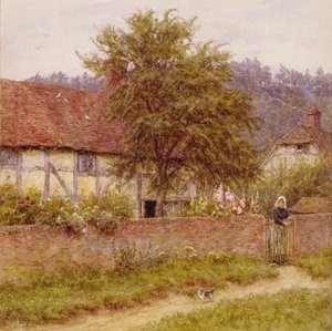 Zabłąkany kotek, ok. 1891 (olej na płótnie) autorstwa Helen Allingham