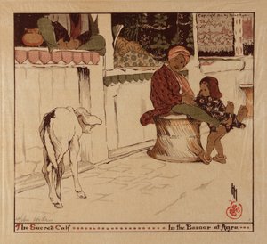 Święte cielę na bazarze w Agrze autorstwa Helen Hyde