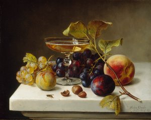 Martwa natura z owocami i szampanem, 1869. autorstwa Helen Searle