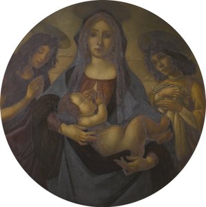 Dziewica z Dzieciątkiem ze św. Janem i Aniołem (według Botticellego), koniec XIX-XX w. autorstwa Helen d.1937 Coombe