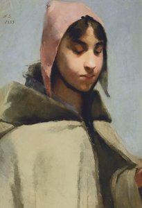 Młoda dziewczyna we francuskiej wiejskiej sukience autorstwa Helene Schjerfbeck