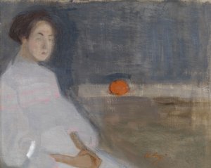 Obraz kostiumowy I (Dziewczyna z pomarańczą, córka piekarza) autorstwa Helene Schjerfbeck