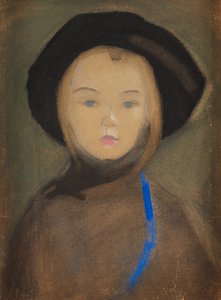 Dziewczyna z niebieską wstążką, 1909. autorstwa Helene Schjerfbeck
