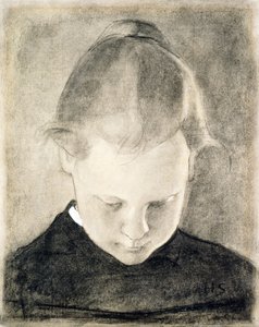 The Reading Girl, ok. 1905 (węgiel i gwasz na papierze) autorstwa Helene Schjerfbeck