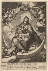 Dziewica z Dzieciątkiem na Półksiężycu autorstwa Helias van den Bossche after Abraham Bloemaert