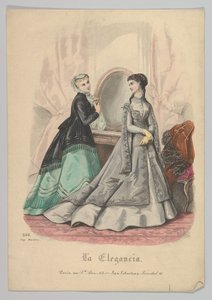 Dwie kobiety z lustrem, nr 868, La Elegancia San Sebastian, XIX wiek. autorstwa Heloise Leloir