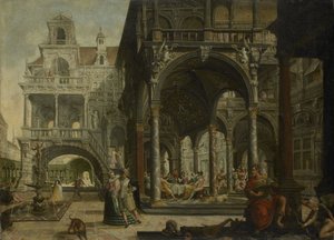 Wyimaginowany renesansowy pałac autorstwa Hendrick Aerts