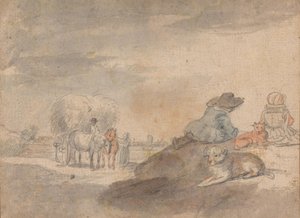 Krajobraz z wozem z sianem autorstwa Hendrick Avercamp