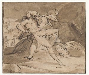 Jowisz obejmuje Io autorstwa Hendrick Goltzius (school of)