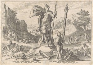 Epoka brązu Metamorfozy Owidiusza (tytuł serii) autorstwa Hendrick Goltzius (workshop of)