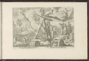 Epoka żelaza Metamorfozy Owidiusza (tytuł serii) Odtworzenia P. Ovidiusa Naso (tytuł serii) autorstwa Hendrick Goltzius (workshop of)