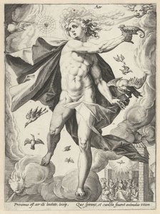 Niebo Aer (tytuł na obiekcie) Cztery Żywioły (tytuł serii) autorstwa Hendrick Goltzius (workshop of)
