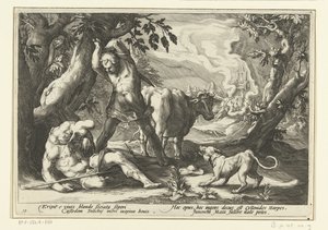 Mercurius doodt Argus Metamorfozy Owidiusza (tytuł serii) autorstwa Hendrick Goltzius (workshop of)