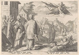 Mercurius en Herse Metamorfosen van Ovidius (tytuł serii) autorstwa Hendrick Goltzius (workshop of)