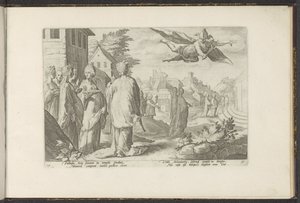 Merkury zakochuje się w Herse Metamorfozy Owidiusza (tytuł serii) Odtworzenia P. Ovidiusa Naso (tytuł serii) autorstwa Hendrick Goltzius (workshop of)