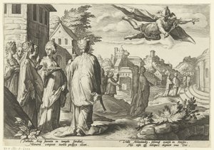 Merkury zakochuje się w Herse Metamorfozy Owidiusza (tytuł serii) autorstwa Hendrick Goltzius (workshop of)